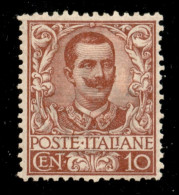 Regno - Vittorio Emanuele III - 1901 - 10 Cent Floreale (71) - Gomma Originale Con Piccoli Residui Di Carta A Stampa - O - Altri & Non Classificati