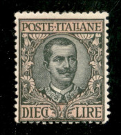 Regno - Vittorio Emanuele III - 1910 - 10 Lire Floreale (91) - Gomma Integra - Sonstige & Ohne Zuordnung