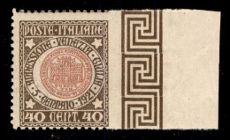 Regno - Vittorio Emanuele III - 1921 - Venezia Giulia - 40 Cent (115e) Non Dentellato A Destra - Gomma Integra - Bolaffi - Sonstige & Ohne Zuordnung