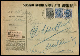 Regno - Vittorio Emanuele III - 35 Cent (241) + Coppia Del 1,25 Lire (202) - Raccomandata Da Milano A Firenze Del 10.1.1 - Otros & Sin Clasificación