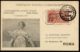 Regno - Posta Aerea - 1917 (20 Maggio) - Torino Roma - Longhi 799 - Cartolina Speciale - Autres & Non Classés