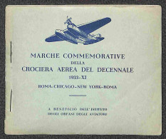 Regno - Posta Aerea - 1933 - Crociera Aerea Del Decennale - Intero Libretto Completo Dei 15 Foglietti Con Le 5 Vignette  - Autres & Non Classés