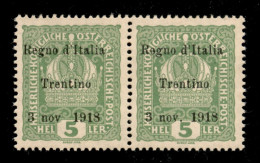 Occupazioni I Guerra Mondiale - Trentino-Alto Adige - 1918 - 5 Heller (2f+2) - Senza Punto Dopo Nov In Coppia Col Normal - Otros & Sin Clasificación