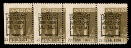 Occupazioni I Guerra Mondiale - Fiume - 1924 - 3 Lire Annessione (224 Varietà Tipo Fa) - Striscia Con Dentellature Verti - Other & Unclassified