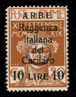 Occupazioni I Guerra Mondiale - Arbe - 1920 - Non Emesso - 10 Lire Su 20 Cent - Gomma Originale - Avi - Autres & Non Classés