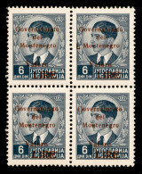 Occupazioni II Guerra Mondiale - Montenegro - 1942 - 6 Din (56+56f+56+56) In Quartina Quartina - Spazio Tipografico Prim - Autres & Non Classés