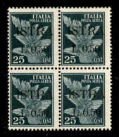 Occupazioni II Guerra Mondiale - Occupazione Jugoslava - Istria - 1945 - 50 Cent Su 25  (34) In Quartina - Gomma Integra - Altri & Non Classificati