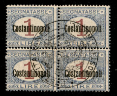 Uffici Postali All'Estero - Costantinopoli - 1922 - 1 Lira (4) In Quartina - Gomma Integra - Other & Unclassified