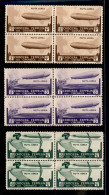 Colonie - Cirenaica - 1933 - Crociera Zeppelin (12/17) - Serie Completa In Quartine - Gomma Integra - Other & Unclassified