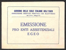 Colonie - Egeo - Occupazione Tedesca Dell'Egeo - 1943 - Espressi - Pro Assistenza (3/4) - Serie Completa Su Folder FDC D - Other & Unclassified