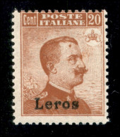 Colonie - Lero - 1917 - 20 Cent (9a) Con Doppia Soprastampa - Gomma Integra (1.200) - Andere & Zonder Classificatie