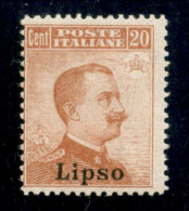 Colonie - Lipso - 1917 - 20 Cent Michetti (9) - Gomma Integra (550) - Andere & Zonder Classificatie