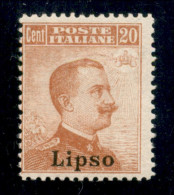Colonie - Lipso - 1917 - 20 Cent Michetti (9) - Gomma Integra (550) - Autres & Non Classés