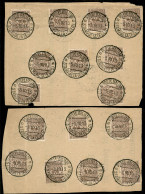 Colonie - Stampalia - Sedici 1 Cent Floreale (68 - Regno) Usati A Stampalia Il 5.10.13 Al Retro Di Due Parti Di Manifest - Autres & Non Classés