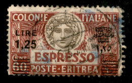 Colonie - Eritrea - 1935 - 1,25 Lire Su 60 Cent (8 - Espressi) Dentellato 11 - Usato - Cert. AG (1.600) - Autres & Non Classés