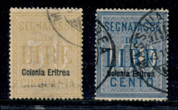 Colonie - Eritrea - 1903 - Soprastampati (12/13) - Serie Completa Usata - 2 Valori (650) - Autres & Non Classés