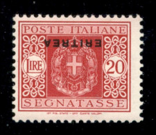 Colonie - Eritrea - 1934 - 20 Lire (38a) Con Soprastampa Capovolta - Gomma Integra - Diena + Avanzo (1.125) - Autres & Non Classés