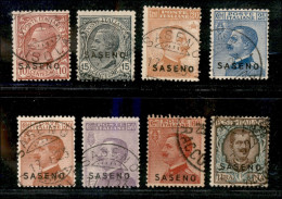 Colonie - Saseno - 1923 - Soprastampati (1/8) - Serie Completa Usata (1.500) - Other & Unclassified