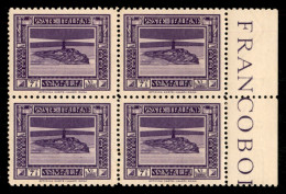 Colonie - Somalia - 1932 - Quartina Del 7 1/2 Cent Pittorica (168a - Dentellato 12x14) - Bordo Foglio - Gomma Integra (1 - Other & Unclassified