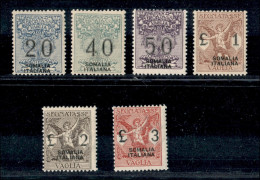 Colonie - Somalia - 1926 - Soprastampati (7/12) - Serie Completa - 6 Valori - Gomma Integra (650) - Andere & Zonder Classificatie