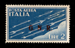 Repubblica Sociale Italiana - G.N.R. Brescia - 1943 - 2 Lire (122/IIIb Errore Ak - Aerea) Con Decalco - Punti Piccoli Do - Autres & Non Classés