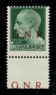 Repubblica Sociale Italiana - G.N.R. Verona - 1944 - 20 Lire (487kc) Bordo Foglio Con Soprastampa Ripetuta A Margine - G - Altri & Non Classificati