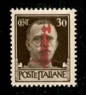 Repubblica Sociale Italiana - Provvisori - 1944 - Firenze - 30 Cent Fascio (492/I) - Gomma Integra - Autres & Non Classés