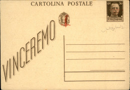 Repubblica Sociale Italiana - Provvisori - Intero Postale Da 30 Cent (C104c) Con Soprastampa Rosso Arancio Spostata A De - Andere & Zonder Classificatie