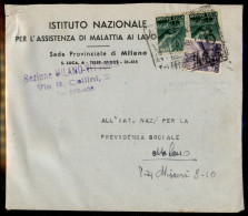 Repubblica - Valori Democratica (550 Coppia + 556) Usati Come Recapito Su Busta Per Città - Milano 8.11.1947 - Other & Unclassified