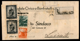 Repubblica - Piego Sindaci Raccomandato Da Palermo A Licata Del 17.6.1949 (550 + 554 + Due 604) - Autres & Non Classés