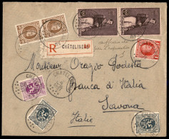 Europa - Belgio - Raccomandata Da Chatelineau A Savona Del 6.2.1931 Con Affrancatura Multipla - Autres & Non Classés