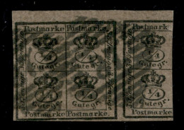 Europa - Germania - Braunschweig - 1857 - Blocco Di 4 1/4 + Metà (9) - Usato - Altri & Non Classificati