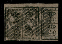 Europa - Germania - Braunschweig - 1857 - Blocco Di 4 1/4 + Metà (9) - Usato - Sonstige & Ohne Zuordnung
