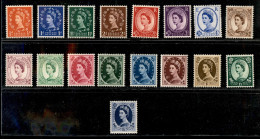 Europa - Gran Bretagna - 1952/1954 - Elisabetta (257/273) - Serie Completa - Gomma Integra - Other & Unclassified