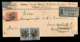 Europa - Serbia - Etichetta Di Pacco Raccomandato Da Belgrado Per L'Ungheria Del 1.5.1910 (86 + 89 Coppia) - Otros & Sin Clasificación