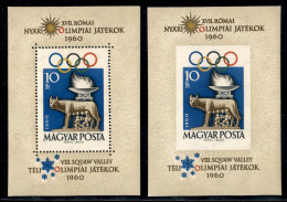 Europa - Ungheria - 1960 - Foglietti - Olimpiadi Di Roma (30A + 30B) - Dentellato + Non Dentellato - Gomma Integra (200) - Andere & Zonder Classificatie