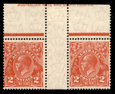 Oltremare - Australia - 1931 - 2 Pence (100) - Coppia Bordo Foglio Con Interspazio Al Centro - Gomma Integra - Other & Unclassified