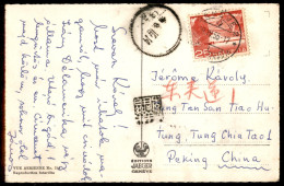 Oltremare - Cina - Cartolina Da Ginevra A Pechino Del 28.4.55 Affrancata Per 25 Cent - Other & Unclassified