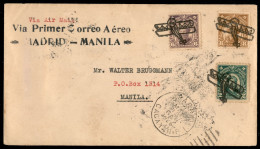 Oltremare - Filippine - 1926 (13 Maggio) - Aparri Manila - Aerogramma Del Volo Di Ritorno Madrid Manila - Otros & Sin Clasificación