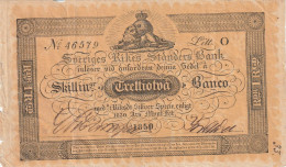 Delcampe - SWEDEN  32 Skilling Banco 1852. - Suède