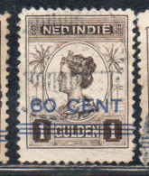 DUTCH INDIA INDIE INDE NEDERLANDS HOLLAND OLANDESE NETHERLANDS INDIES 1922 SURCHARGED WILHELMINA 60c On 1g USED USATO - Nederlands-Indië