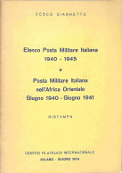 Biblioteca Filatelica - Italia - Elenco Posta Militare Italiana 1940/1945 - Posta Militare Italiana Nell'Africa Oriental - Other & Unclassified