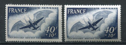 25894 FRANCE  PA23b/23** 40+10F L'Eole : Hachures Sur "FRANCE" + Normal  1948  TB - Unused Stamps