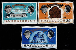 BAR-02- BARBADOS - 1968 - SC#:306-308- MNH- SCOUTS - - Barbados (1966-...)