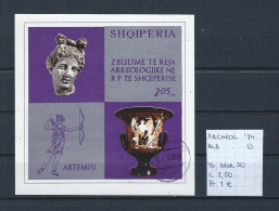 (TJ) Archeologie - Albanië 1974 YT Blok 30 (gest./obl./used) - Archaeology