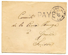 BELGIQUE - SIMPLE CERCLE LIEGE + PAYE ET MECANIQUE LIEGE + PORT PAYE SUR 2 LETTRES - Storia Postale