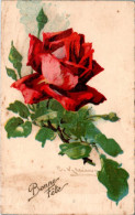 Catharina Klein Bonne Fête Fleur Flower Fiore Rose Cpa Couleur Ecrite Au Dos En B.Etat - Klein, Catharina