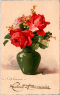 Catharina Klein Heureux Anniversaire Fleur Flower Fiore Rose N°224-1 Cpa Couleur Non Ecrite Au Dos En TB.Etat - Klein, Catharina