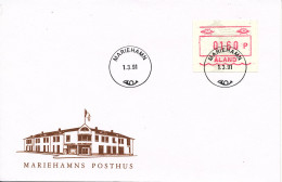 Aland FDC Mariehamn 1-3-1991 FRAMA Label With Cachet - Automaatzegels [ATM]