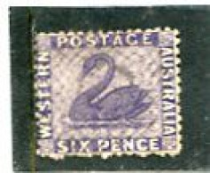 AUSTRALIA/WESTERN AUSTRALIA - 1865  6d  SWAN  PERF 12 1/2   FINE  USED  SG 57 - Used Stamps